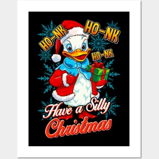 Silly Goose Christmas Men Women Funny Goose Ugly Christmas Posters and Art